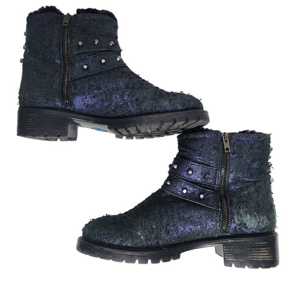 ROSS & SNOW Stefana Distressed Indigo Moto Boot - Picture 7 of 13